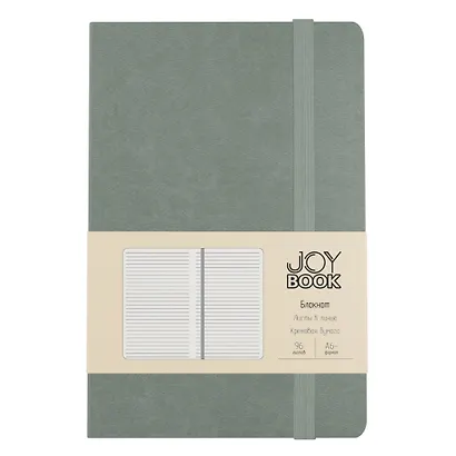 Записная книжка А6- 96л лин. "Joy Book. Мятное мороженое" 7БЦ., иск.кожа, тонир.форзац, тонир.блок, скругл.углы, сшит.блок, ляссе, резинка, карман на задн.форзаце - фото 1