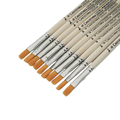 Кисть синтетика плоская №6, Артком - фото 3