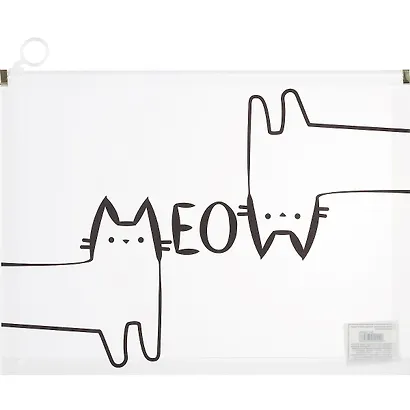 Папка на молнии А4 «Котики meow», с расширением - фото 1