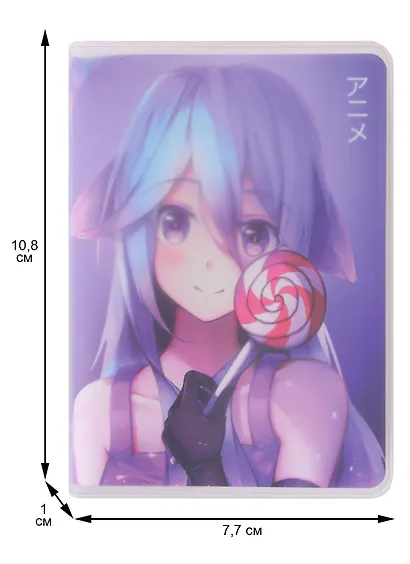 Записная книжка А7 80л кл. "Аниме. Девушка с леденцом" в ПВХ-обложке, тонир.внутр.блок - фото 2