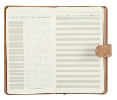Ежедневник недат. А6+ 120л "Тиволи глосс" бежевый, кожзам, тв.переплет, тиснение фольгой, магнит.клапан, офсет, ляссе - фото 4