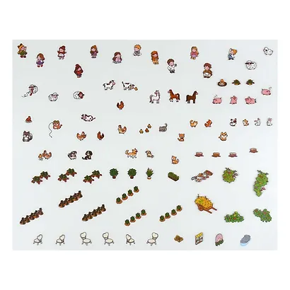 Наклейки-румбокс для создания миниатюрных сцен "Счастливая ферма", размер 264х211 мм. Металлический пинцет в наборе - фото 7