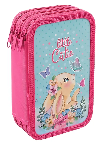 Пенал 3 отделения "Pretty bunny" 19*11 см - фото 1