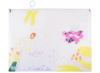 Папка на молнии А4 "Leaves and flowers" пластик, с расширением, сыпуч.блестки, ассорти - фото 5