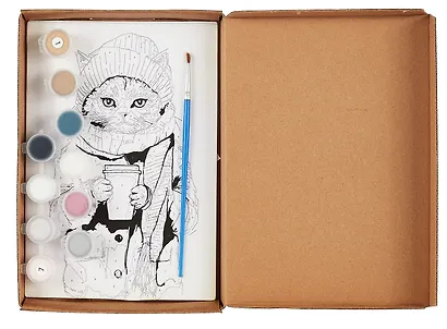 Набор для творчества. Картина-раскраска по номерам "Кот Семён с кофе", 20 х 14 см - фото 3