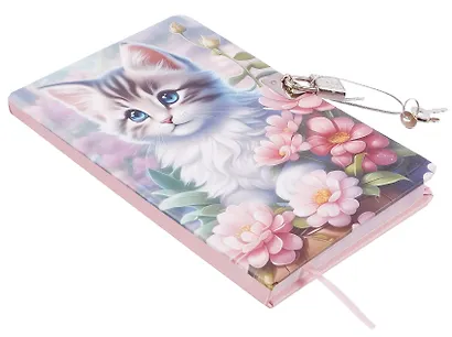 Книга для записей 112л лин. "Милые котики" 19*12,5см, на замочке, ассорти - фото 4