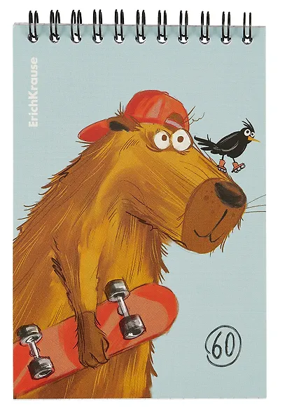 Блокнот А6 60л кл. "Happy Capy" клетка, офсет 60г/м2, спираль, Erich Krause - фото 3