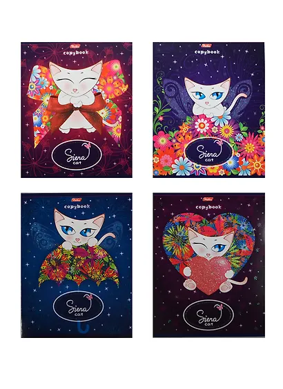 Тетрадь в клетку Hatber, Siena Cat, 24 листа, в ассортименте - фото 1