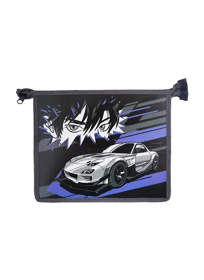 Папка для тетрадей А5 "Аниме с тачкой" пластик, молния сверху - фото 1