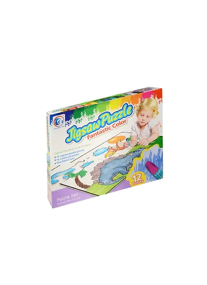 Пазлы макси в коробке с ручкой (58х43,5) (12 эл.) (12 мел.) Динозавр (11-23935-2163) - фото 1