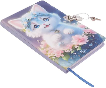 Книга для записей 112л лин. "Милые котики" 19*12,5см, на замочке, ассорти - фото 6