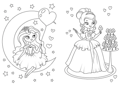 Принцесса. Раскраска - фото 2