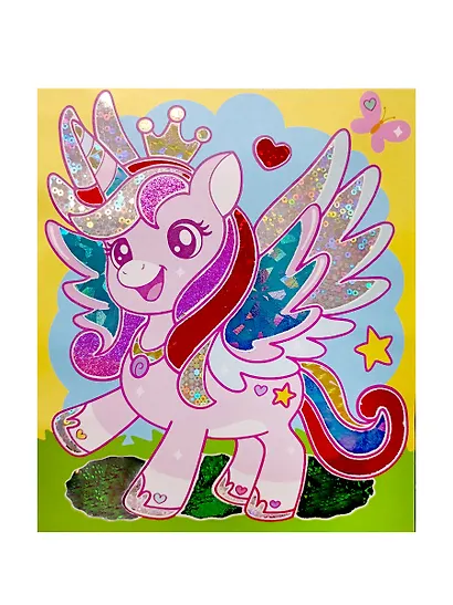 Набор для творчества. Аппликация фольгой "Единорог" размер 138х165 мм. 6 цветов - фото 6