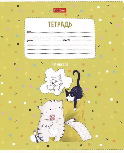 Тетрадь в линейку Hatber «Приключения кота Пирожка» в ассортименте, 18 листов - фото 1