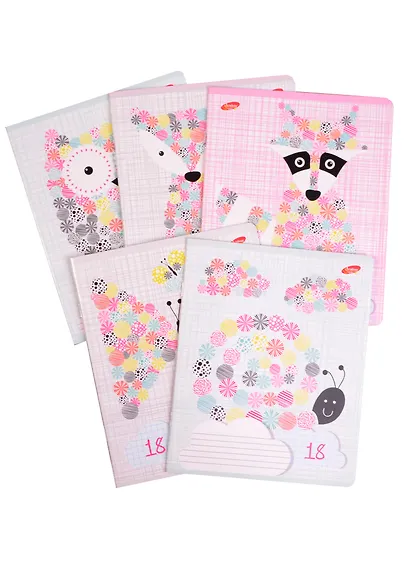 Тетрадь в клетку Academy Style, "Животные из кружочков", 18 листов, в ассортименте - фото 1