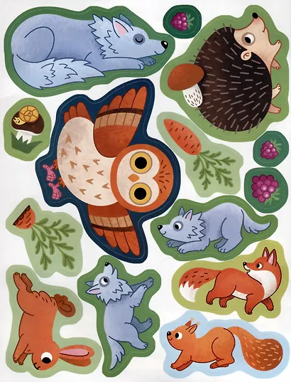 Обитатели леса: книжка с наклейками - фото 4