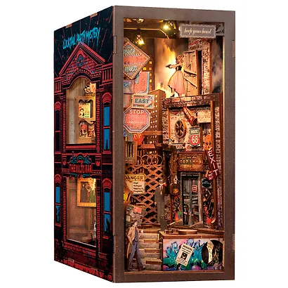 BN02 Конструктор интерьерный – сборный домик CuteBee - Долгое Прощание, 238 деталей (материалы: дерево, картон, пластик, металл), со световыми эффектами (подсветка интерьера), с питанием от 2хААА батареек (не включены), серия DIY, возраст 14+ - фото 2