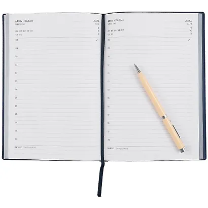 Ежедневник недат. А5 120л "Флоттер" синий, кожзам, мягкий переплет, офсет, ляссе - фото 3