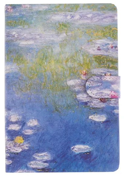 Книга для записей А5 112л кл. "Водяные лилии" цв.срез, магнитная застежка, ассорти - фото 4