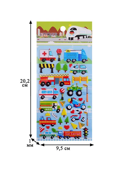 Наклейки зефирные Авто микс YLS-002-002 - фото 3