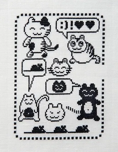 Любимые французские вышивальщицы. Загадочные кошки, вышитые крестом (оранжевый корешок) - фото 6
