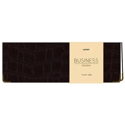 Планинг дат. 2026г. 56л "Business Premium. Impact" черный, 7Б, тв.переплет, настольный, иск.кожа, обл.поролон, евроспираль, съемный тонир.блок, мет.уголки, инд.уп - фото 2