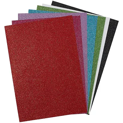 Бумага цветная 7 цветов, 7 листов, А4, с блёстками, 180г/м2, Каляка-Маляка - фото 3