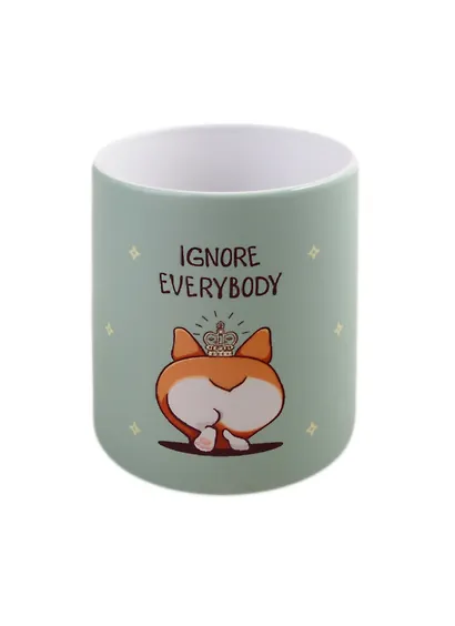 Кружка Корги с короной Ignore everybody (керамика) (330мл) (коробка) - фото 1