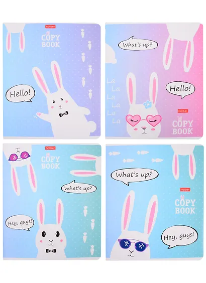 Тетрадь в клетку Hatber, "Прикольные зайцы", 18 листов, в ассортименте - фото 8
