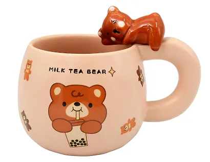 Кружка Мишка Milk Tea (керамика) (400мл) (12-34466-NK-018) - фото 1
