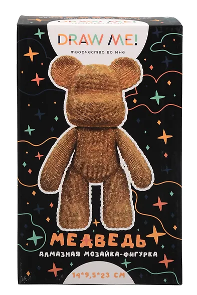 Алмазная мозаика на фигурке Draw Me! "Золотой мишка", (14*9,5*23 см) - фото 1
