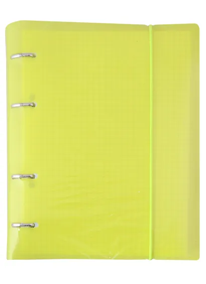Тетрадь на кольцах в клетку Hatber, Diamond Neon, 120 листов, желтая - фото 3