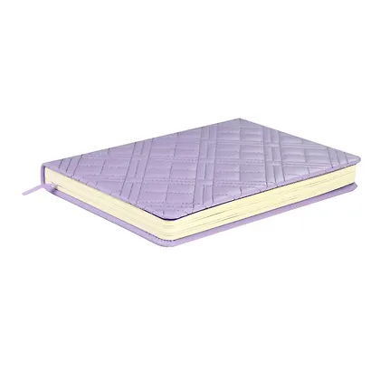 Ежедневник недат. А5 164л "Лайка" сиреневый, иск.кожа, тв.переплет, обл.поролон, офсет, ляссе, подар.карт.коробка с ПВХ-крышкой + промостикер - фото 3