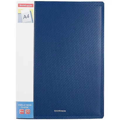 Папка 30ф А4 "Diamond Original" пластик, карман на корешке, синий, Erich Krause - фото 1