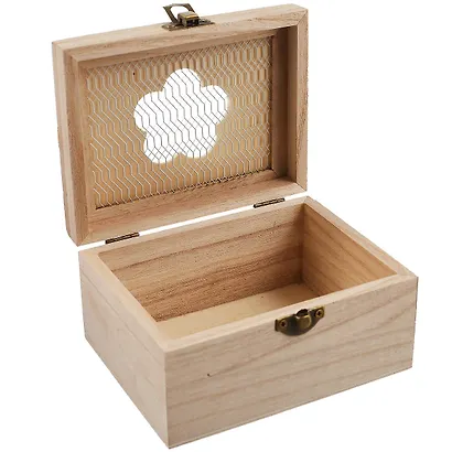 Шкатулка Цветок (вырубка) (б13,5*10*7,5)/13,5*10,3*7 (дерево) (11-08023-J4) - фото 2