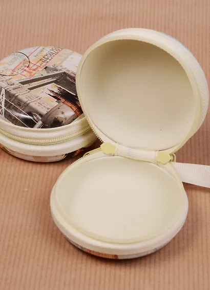 Монетница круглая на молнии Лондон Винтаж d=7см, металл 12-07649-A02 - фото 4