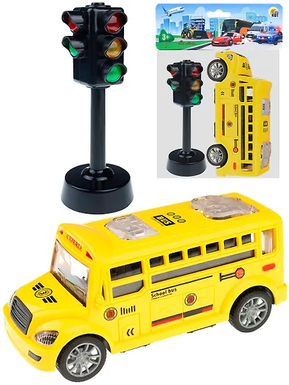 Игровой набор «Автобус со светофором», жёлтый, Рыжий Кот - фото 4