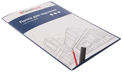 Папка для черчения А3, 10 листов, рамка вертикальная, 180г/м2, GoodMark - фото 2