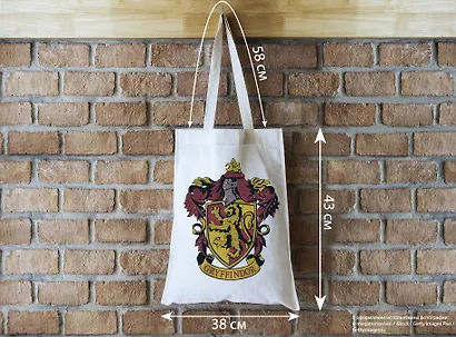 Сумка. Гриффиндор (белая, 38х43 см, длина ручек 58 см) - фото 3