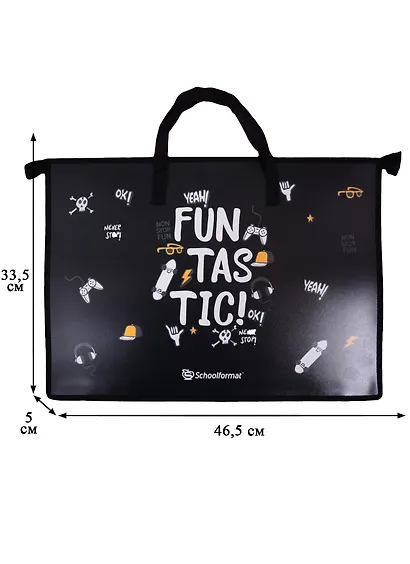 Папка на молнии А3 для бумаг "FUN SKATE" пластик, с ручками - фото 3