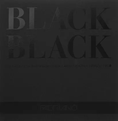 Альбом 20*20см 20л "BlackBlack" склейка, 300г/м2, Fabriano - фото 1