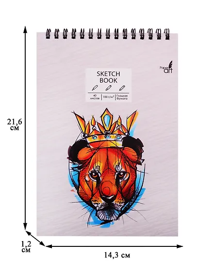 Скетчбук А5 40л "SKETCHBOOK. The king", 100г/м2, евроспираль - фото 2