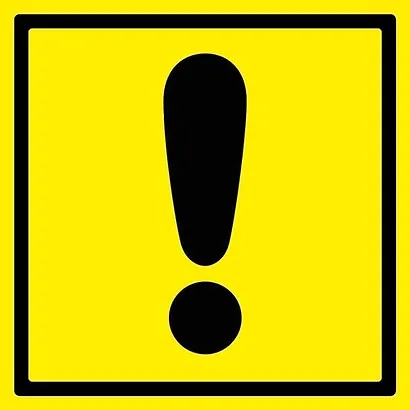 Информационная наклейка "Восклицательный знак" ПО ГОСТУ 9-86-0002 - фото 1