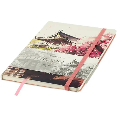 Книга для записей А5 80л лин. "Sakura. Karahafu" кожзам, с резинкой, тиснение фольгой - фото 9