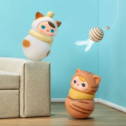 Фигурка коллекционная Pop Mart Pucky Roly-Poly Kitty Series в ассортименте, в непрозрачной Сюрприз-коробке 8х6х6 (67999) - фото 2