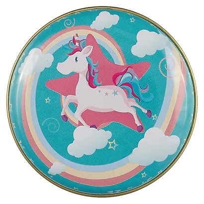 Шкатулка круглая Единорог (металл) (6см) (12-09412-03087-12) - фото 2