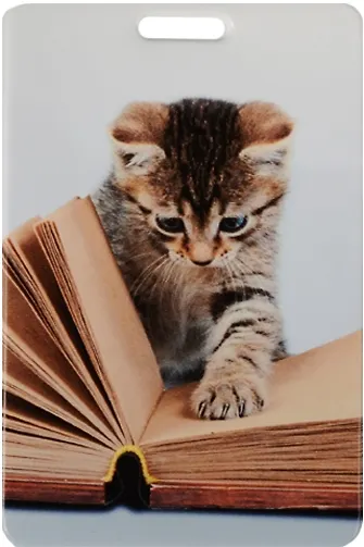 Чехол для карточек Котенок читает книгу - фото 1