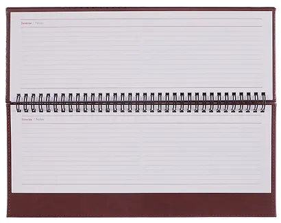 Планинг дат. 2026г. 64л 310x130 мм "Сариф" коричневый, кожзам, тв.переплет, обл.поролон, блинт.тиснение, офсет, настольный, откр.евроспираль, справ.мат-лы, инд.уп - фото 7