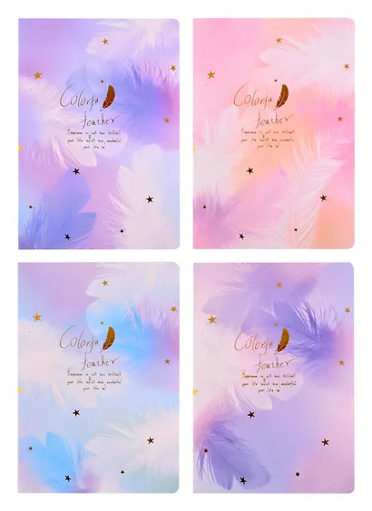 Тетрадь 36л лин. "Feather" ассорти, сшивка - фото 6