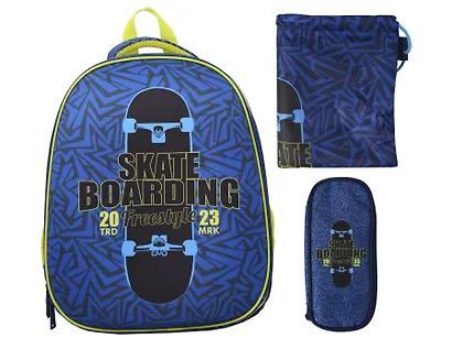 Ранец "Skate" 2отд., 39*30*18см, 2 кармана, анатомическая спинка, пенал, мешок для обуви - фото 1